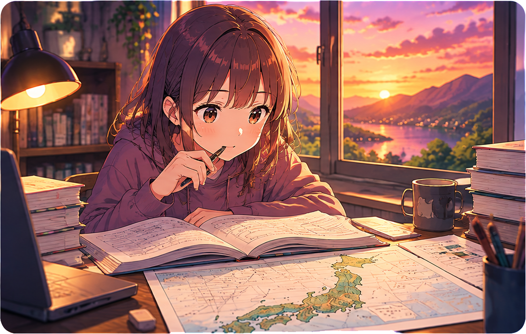 第一級総合無線通信士の試験対策の勉強机