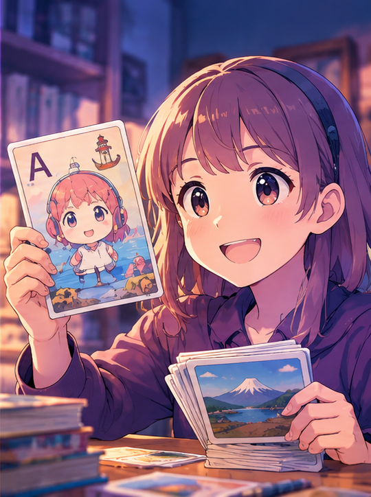 集めた符号カードを見る
